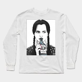 Wednesday Addams drawing Long Sleeve T-Shirt